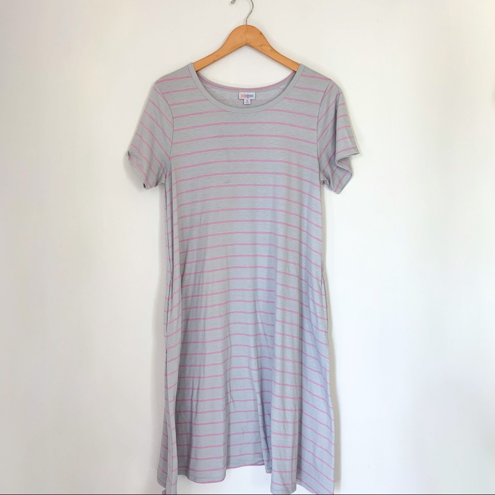Medium Grey and Pink Striped Lularoe Jessie